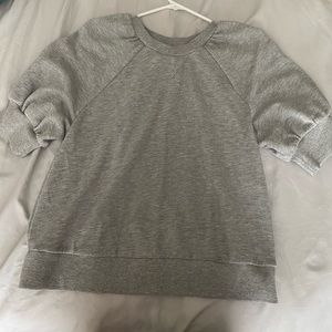 Grey puff sleeve sweater 1/2 length